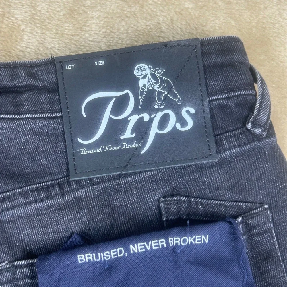 PRPS Goods & Co Men 32‎ Le Sabre Japanese Denim Slim Fit Black Indigo Rinse Wash
